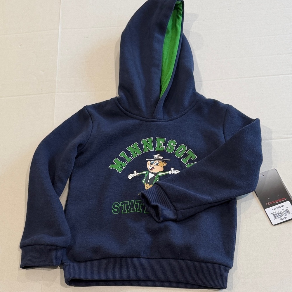 Colosseum Kids Navy and Green Minnesota State Hoodie